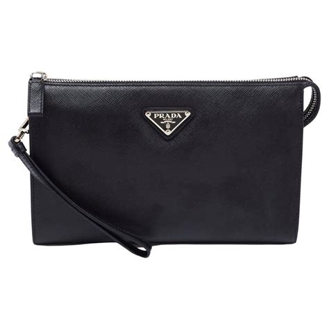 Prada Saffiano Lux Leather Wristlet 